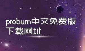 proburn中文免费版下载网址