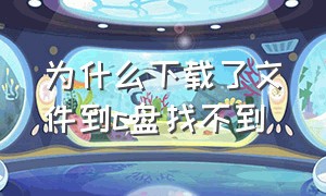 为什么下载了文件到c盘找不到