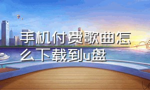 手机付费歌曲怎么下载到u盘（手机怎样付费下载歌曲到u盘）