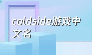 coldside游戏中文名