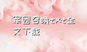 军团召唤txt全文下载