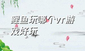 鲤鱼玩哪个vr游戏好玩（鲤鱼玩vr游戏全屏观看）