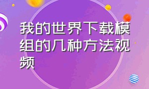 我的世界下载模组的几种方法视频