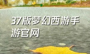 37版梦幻西游手游官网