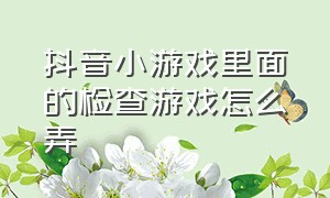 抖音小游戏里面的检查游戏怎么弄（抖音中测试小游戏在哪）