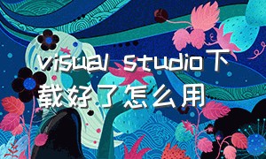 visual studio下载好了怎么用（visual studio 怎么下载免费的）