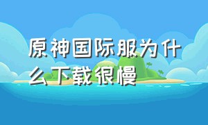 原神国际服为什么下载很慢