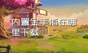 内置金手指在哪里下载（金手指里的文件必须用电脑下载吗）