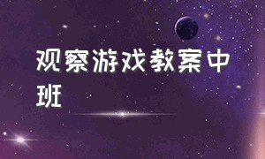 观察游戏教案中班