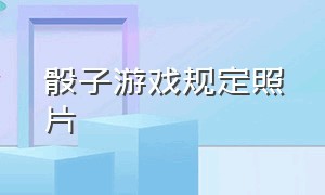 骰子游戏规定照片