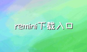 remini下载入口