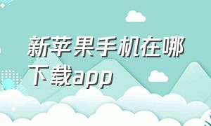 新苹果手机在哪下载app