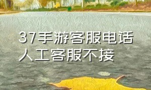 37手游客服电话人工客服不接