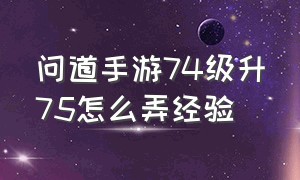 问道手游74级升75怎么弄经验（问道手游储备经验怎么转换）