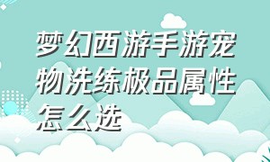 梦幻西游手游宠物洗练极品属性怎么选