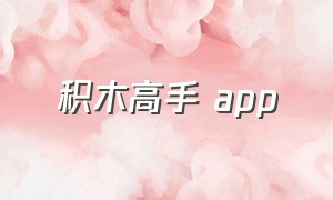 积木高手 app