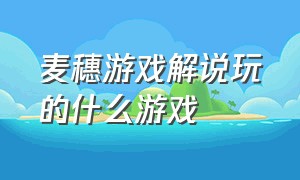 麦穗游戏解说玩的什么游戏