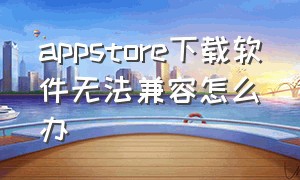 appstore下载软件无法兼容怎么办（appstore为啥不能下载软件）