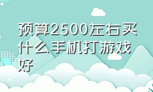 预算2500左右买什么手机打游戏好（预算4500买什么手机打游戏最好）