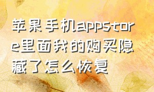 苹果手机appstore里面我的购买隐藏了怎么恢复