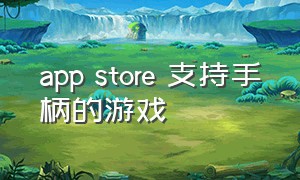 app store 支持手柄的游戏