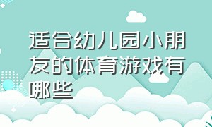 适合幼儿园小朋友的体育游戏有哪些