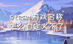 steam游戏名称怎么自定义不了（steam游戏名称怎么自定义不了名字）