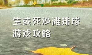 生或死沙滩排球游戏攻略