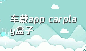 车载app carplay盒子（安卓车载carplay盒子不用手机的）