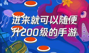 进来就可以随便升200级的手游