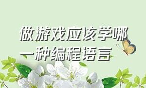 做游戏应该学哪一种编程语言