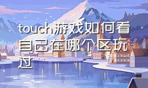 touch游戏如何看自己在哪个区玩过