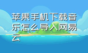 苹果手机下载音乐怎么导入网易云（苹果手机下载音乐怎么导入网易云歌单）