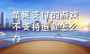 苹果支付的游戏不支持退款怎么办（苹果支付的游戏不支持退款怎么办理）