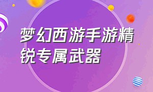 梦幻西游手游精锐专属武器