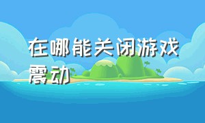 在哪能关闭游戏震动