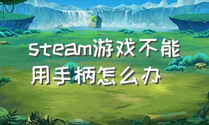 steam游戏不能用手柄怎么办