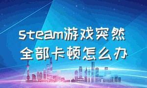 steam游戏突然全部卡顿怎么办（steam游戏卡顿我设置了还是卡）