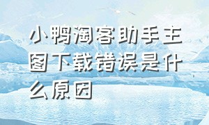 小鸭淘客助手主图下载错误是什么原因