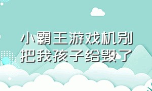 小霸王游戏机别把我孩子给毁了