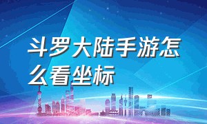 斗罗大陆手游怎么看坐标