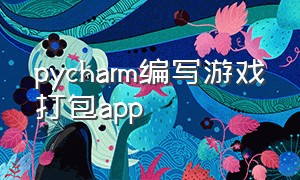 pycharm编写游戏打包app（用pycharm 打包py程序）