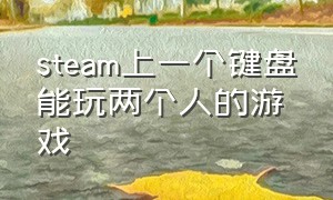 steam上一个键盘能玩两个人的游戏