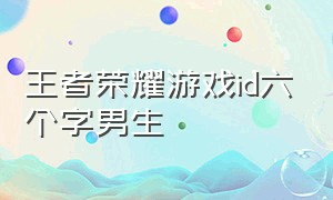 王者荣耀游戏id六个字男生