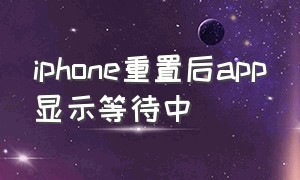 iphone重置后app显示等待中