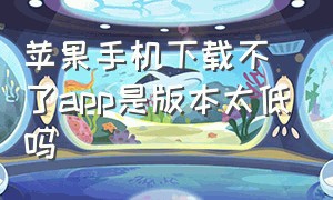 苹果手机下载不了app是版本太低吗