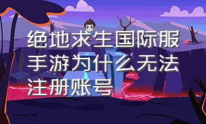 绝地求生国际服手游为什么无法注册账号