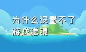 为什么设置不了游戏滤镜