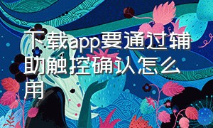 下载app要通过辅助触控确认怎么用