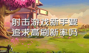 射击游戏新手要追求高刷新率吗